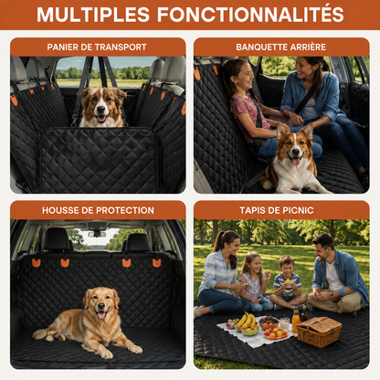 Housse Woufy Drive Pro™ -  Protection intégrale rigide de banquette pour chien