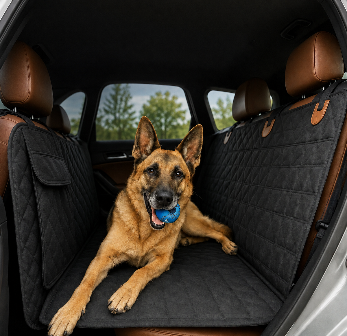 Housse Woufy Drive Pro™ -  Protection intégrale rigide de banquette pour chien